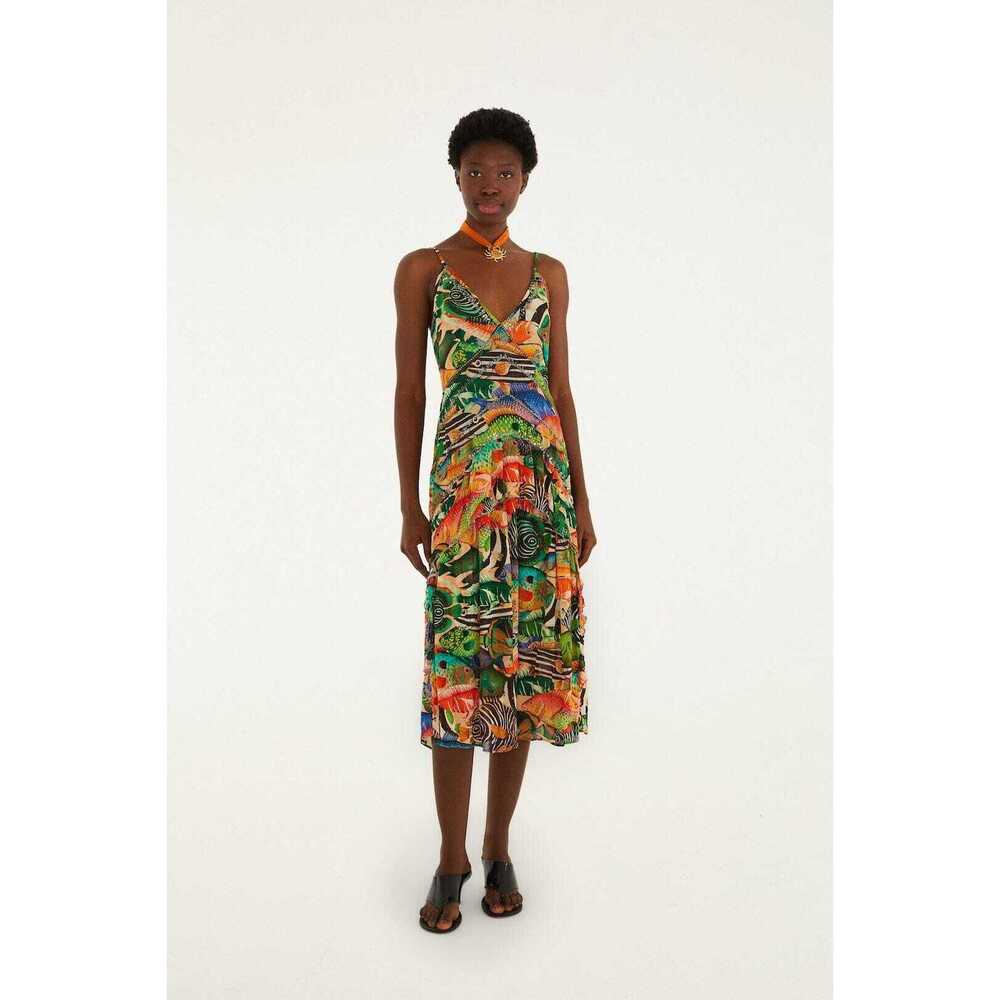 Multicolor Fish Sea Sleeveless Midi Dress